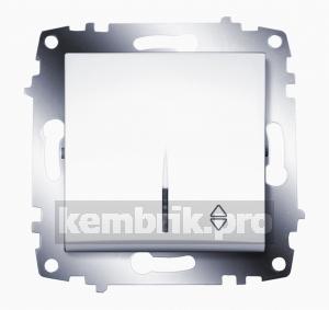 Cosmo Переключатель одноклавишный схема 6 с подсветкой белый