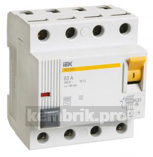 Выключатель дифференциального тока (УЗО) ВД1-63S 4Р 40А 300мА(Электромеханическое)