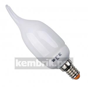 Лампа энергосберегающая КЛЛ 9/827 Е14 D38х114 свеча на ветру (6шт)