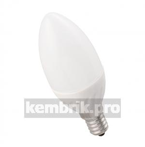 Лампа светодиодная LED 5вт E14 белый матовая свеча ECO