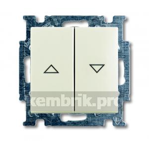BASIC 55 Механизм двухклавишного выключателя жалюзи 1п без фиксации с клавишей chalet-white