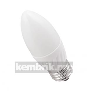 Лампа светодиодная LED 5вт E27 тепло-белый матовая свеча ECO