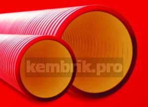Труба жесткая двустенная для кабельной канализации (8кПа) D=200мм красная