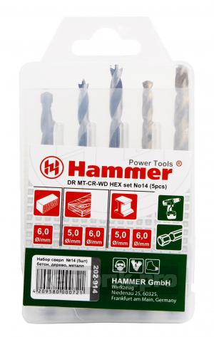 Набор сверл Hammer No14 hex (5шт.) 4-8мм
