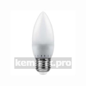 Лампа светодиодная LED 7вт E27 теплый матовая свеча