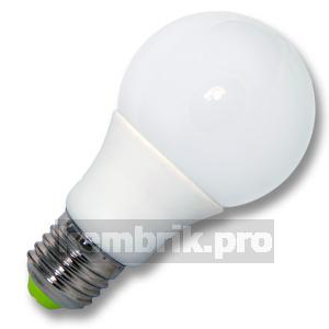 Лампа светодиодная LED 7вт Е27 теплый матовый шар
